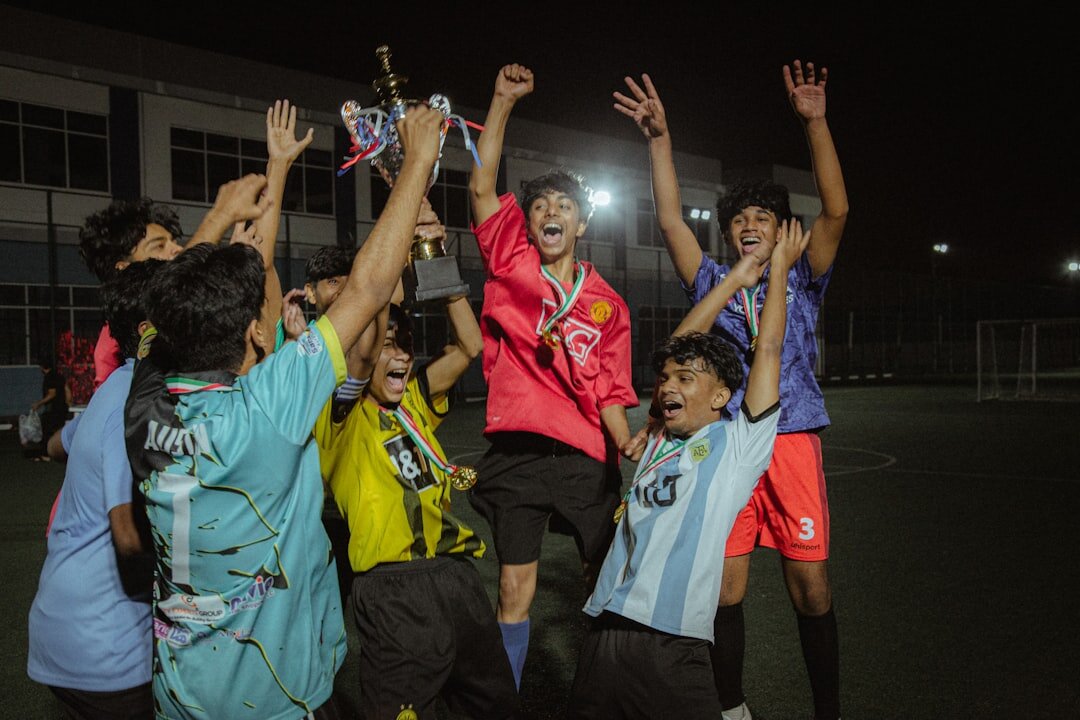 local athlete celebrating victory