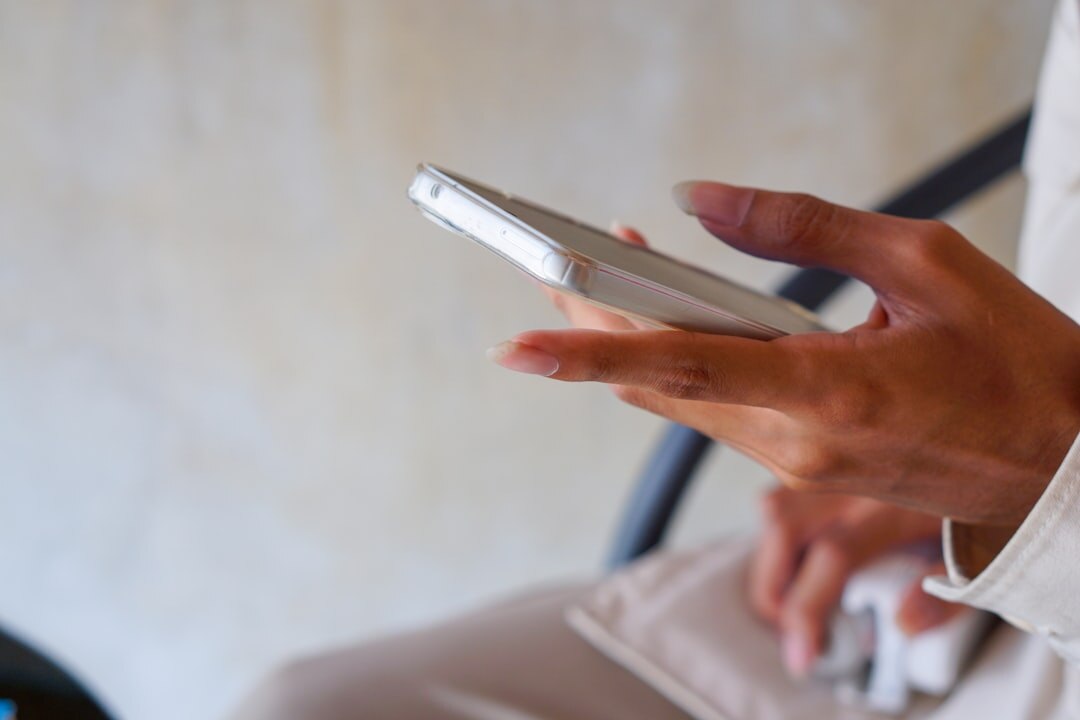 Woman reading news on a smartphone