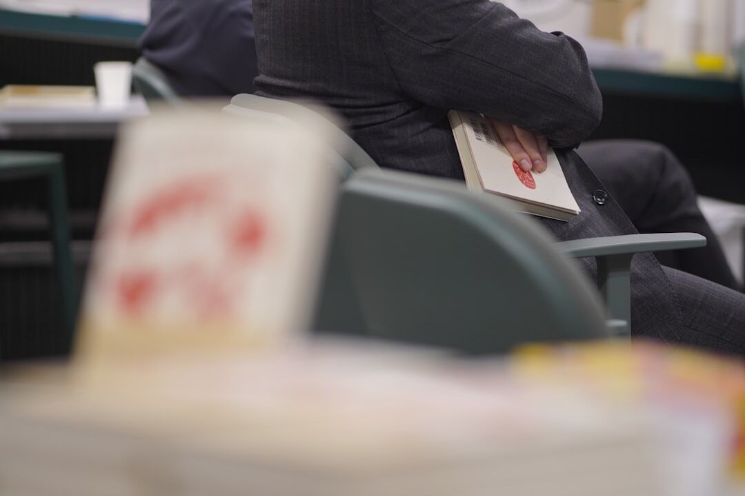 author signing books at event